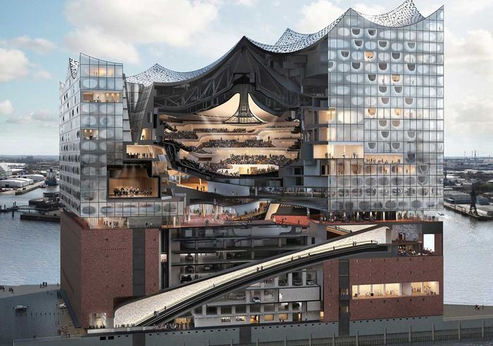 Die Elbphilharmonie, Hamburgs neues Wahrzeichen und Klangwunder. Bild: Sender / NDR / Elbphilharmonie / Herzog & de Meuron / bloomimages