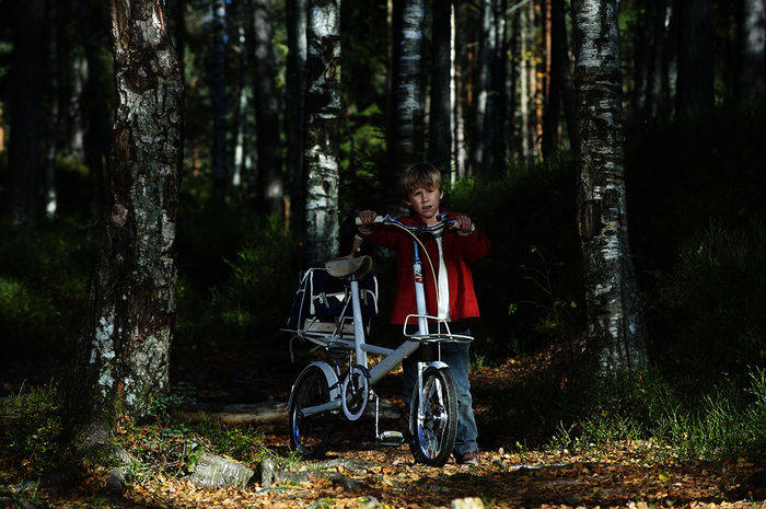 Lillebror (Adrian Grønnevik Smith) glaubt an einen Kriminalfall, als seine Mutter nach einem mysteriösen Fahrradunfall im Straßengraben landet und ins Krankenhaus eingeliefert wird. Zusammen mi seinem hölzernen Freund Knerten will er den Fall lösen. Bild: Sender / MDR / Polyband GmbH