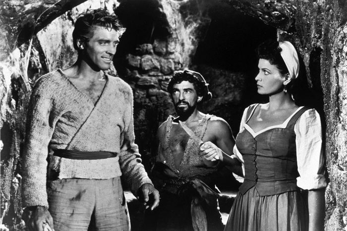 Consuelo (Eva Bartok), die Tochter des Rebellenführers El Libre, befreit Vallo (Burt Lancaster) und Ojo (Nick Cravat) von ihren Fesseln. Bild: Sender / Warner Bros.