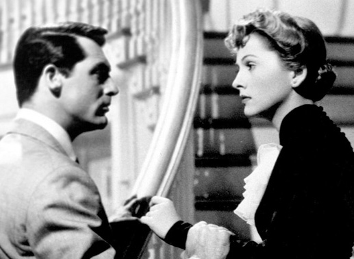 Schon kurze Zeit nach ihrer Hochzeit verdächtigt Lina (Joan Fontaine) ihren Mann Johnny Aysgarth (Cary Grant), ein Mörder zu sein. Bild: Sender