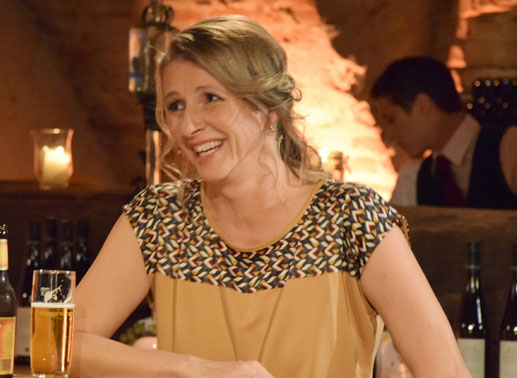 Birgit Denk im „DENK mit KULTUR“. Bild: Sender