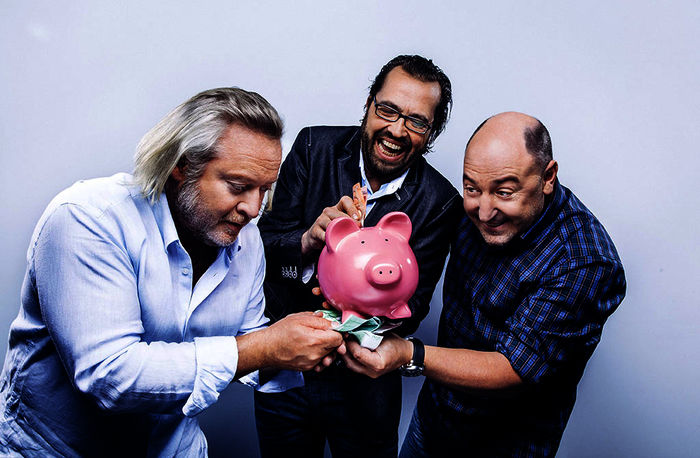 Gregor Seberg, Gerald Fleischhacker und Rudi Roubinek. Bild: Sender / Jan Frankl