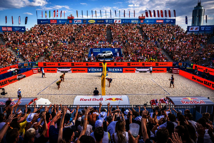 Beachvolleyball EM. Bild: Sender / https://www.beachvolleyball.at/de