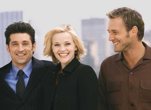 Eine Frau zwischen zwei M&auml;nnern: Reese Witherspoon, Patrick Dempsey und Josh Lucas. Bild: Sender