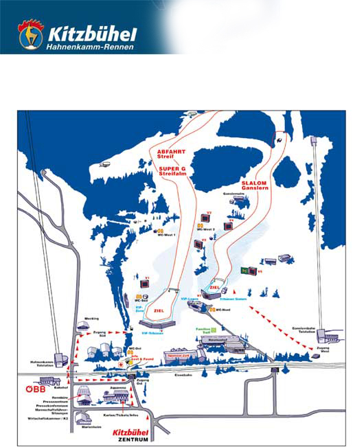 Das Zielgelände – Lageplan: Bild: hahnenkamm.com