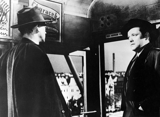 Joseph Cotten (Holly Martins), Orson Welles (Harry Lime). Bild: Sender