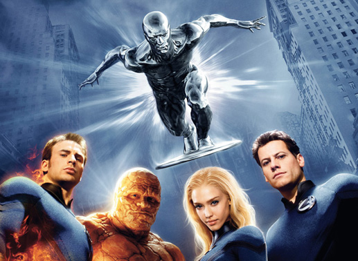 Chris Evans ('Human Torch' / Johnny Storm), Michael Chiklis ('The Thing' / Ben Grimm), Jessica Alba ('Invisible Woman' / Sue Storm), Ioan Gruffudd ('Mr. Fantastic' / Reed Richards). Bild: Sender