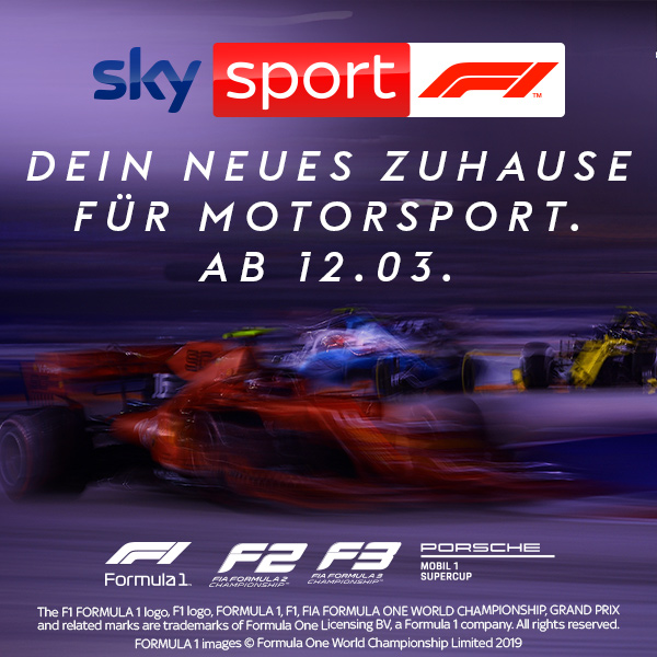 Formel 1 bei Sky. Bild: Sender/Sky