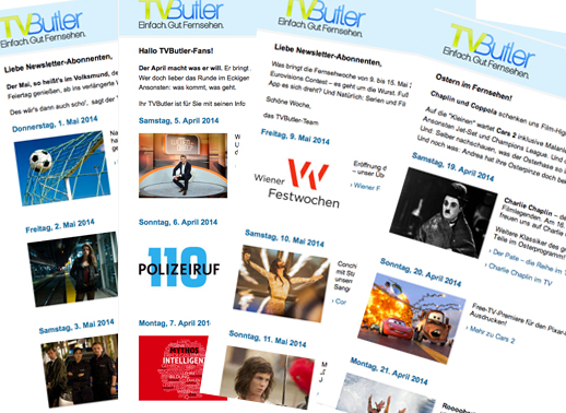 So schaut er aus, der wöchentliche Gratis-Newsletter vom TVButler!