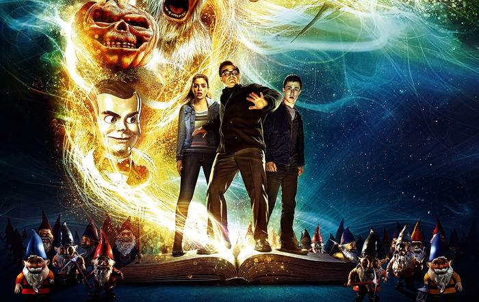 Odeya Rush (Hannah), Jack Black (R.L. Stine / Slappy), Dylan Minnette (Zach). Bild: Sender / Sony Pictures