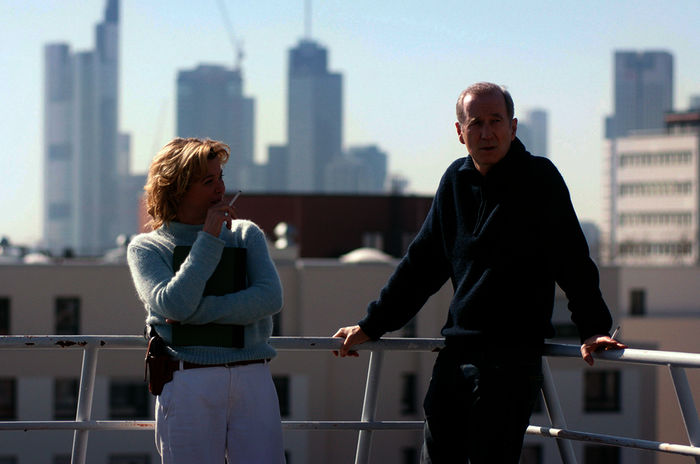 Das Team am Tatort Frankfurt: Margarita Broich (Anna Janneke), Wolfram Koch (Paul Brix). Bild: Sender/ORF/ARD