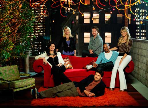 Elisha Cuthbert ("Twenty-Four") als Alex, Zachary Knighton ("FlashForward") als Dave, Eliza Coupe, ("Scrubs") als Jane, Adam Pally als Max, Damon Wayans Jr. ("The Underground") als Brad und Casey Wilson ("Saturday Night Live") als Penny. Bild: Sender
