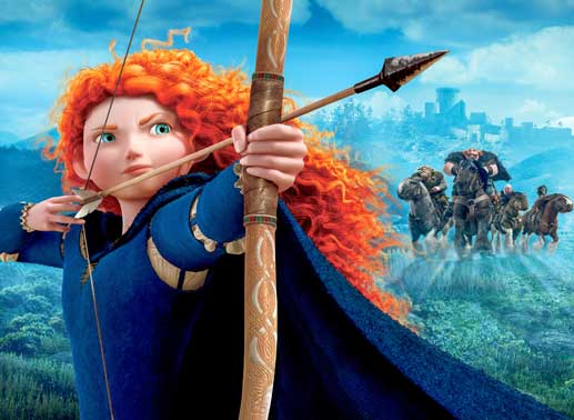 Merida will den Vorstellungen einer lieblichen Prinzessin nicht entsprechen. Ihre Leidenschaft sind Reiten und Bogenschie&szlig;en. Bild: Sender/Disney
