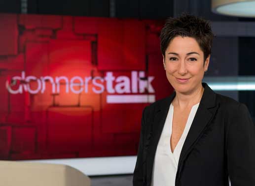 ZDF Donnerstalk mit Dunja Hayali. Bild: Sender / Svea Pietschmann
