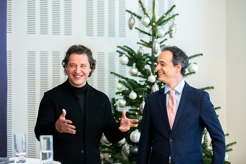 Dmitry Korchak und Adrian Eröd bei der Pressekonferenz von „Christmas in Vienna 2018“. Bild. Release PR / Stefan Diesner