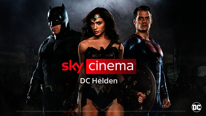 Sky Cinema DC Helden. Bild: Sender / 2016 Warner Bros. Entertainment Inc. and Ratpac-Dune Entertainment Inc. BATMAN V SUPERMAN: DAWN OF JUSTICE and all related characters and elements are trademarks of and © DC Comics. All rights reserved.