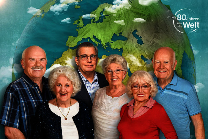 Bernd, Christina, Lothar, Marianne, Erika und Norbert begeben sich gemeinsam ins Abenteuer. Bild: Sender / ZDF / Svea Pietschmann, Alpenblick GmbH, KNSK,