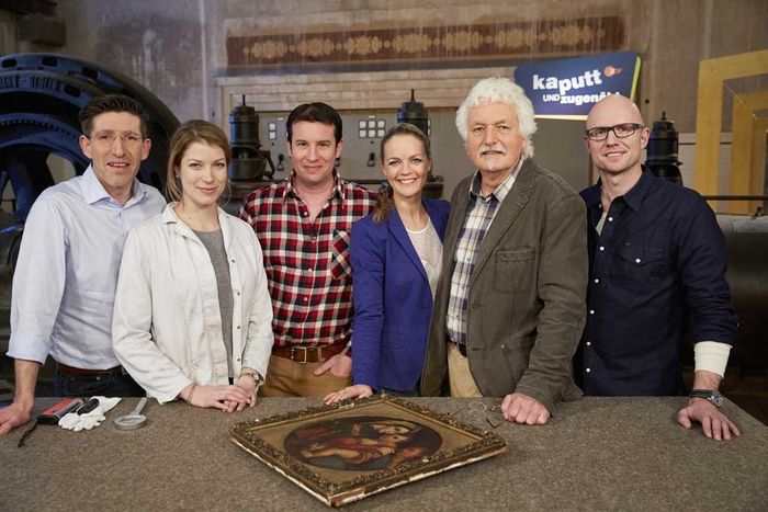 Antoine Richard, Julia Pfeiffer, Marcel Offermann, Eva Brenner, Ulrich Vogt, Ulrich Kriescher. Bild: Sender / Guido Engels