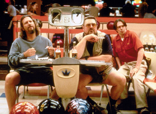 Jeff Bridges (The Dude), John Goodman (Walter Sobchak), Steve Buscemi (Donny). Bild: Sender