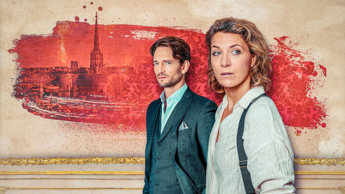 Mord in Wien – Der letzte Bissen: August Wittgenstein (Carl-Albrecht Nassau), Caroline Frank (Franziska Malzer). Bild: Sender / [M]ORF/ [M] J. Landsiedl [F] R. Zach-Kiesling