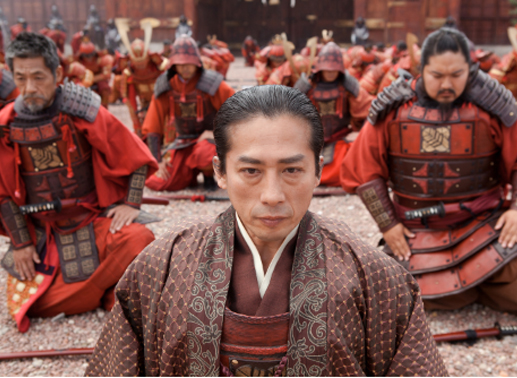 Horibe (Shu Nakashima), Oishi (Hiroyuki Sanada) und Basho (Takato Yonemoto) im Action-Abenteuer „47 Ronin“. Bild: Sender / Universal Pictures.