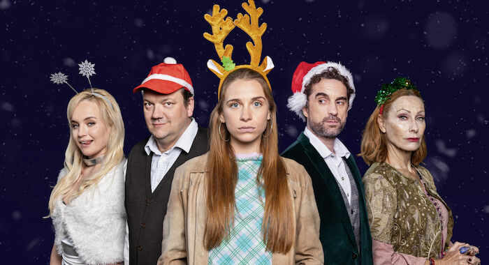 Das Fest der Liebe: Jaqueline Hell (Luise von Finckh), Mario Meurer (Charly Hübner), Simone Streuble (Lena Klenke), Alexander Streuble (Oliver Wnuk) und Dorothee Streuble (Andrea Sawatzki). Bild: Sender / ARD Degeto / Gulliver Theis