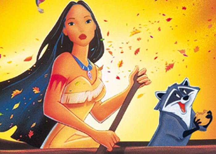 Pocahontas mit ihren Freunden, Waschbär Meeko und Kolibri Flit. Bild: Sender