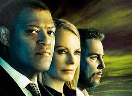 Im Bild (v.li.): Laurence Fishburne (Dr. Raymond Langston), Marg Helgenberger (Catherine Willows), William Petersen (Gil Grissom).
Bild: Sender/Alliance