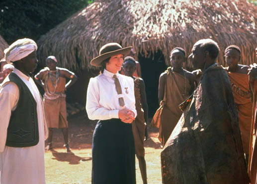 Epos in Afrika: Meryl Streep steht zwischen zwei Männern .Bild: Sender