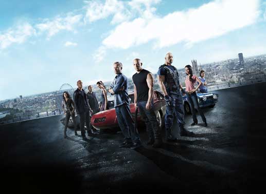 „Fast & Furious 6“ mit Michelle Rodriguez, Tyrese Gibson, Chris "Ludacris" Bridges, Gal Gadot, Paul Walker, Vin Diesel, Dwayne Johnson, Jordana Brewster und Sung Kang. Bild: Sender