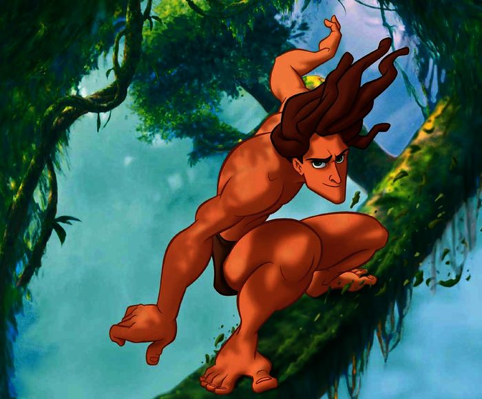 Unter der Aufsicht von Gorillas wächst Dschungelfindelkind Tarzan unbeschwert zu einem stattlichen jungen Mann heran, der sich behände wie ein Affe von Liane zu Liane schwingt und in rasantem Tempo durch die Baumwipfel fegt ... Bild: Sender