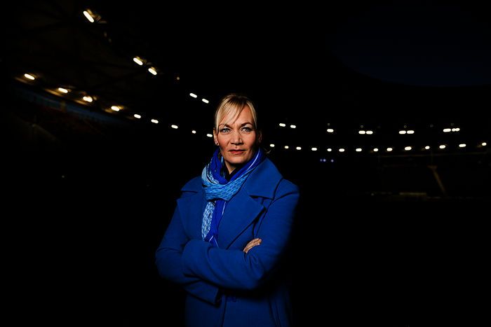 Bibiana Steinhaus. Bild: Sender / Sky / Thomas Kierok