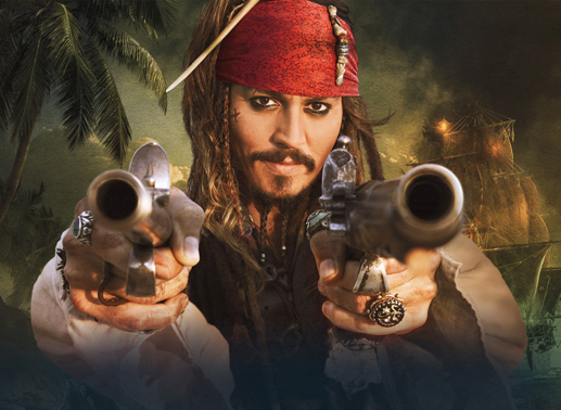 Johnny Depp in Pirates of the Caribbean - Fremde Gezeiten. Bild: Sender / Walt Disney / Jerry Bruckheimer Films