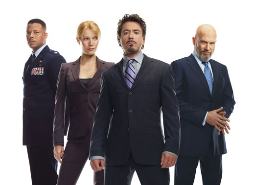 Robert Downey Jr., Gwyneth Paltrow, Jeff Bridges, Terrence Howard. Bild: Sender