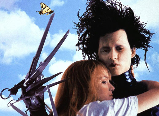 Ungewöhnliches Paar: Edward (Johnny Depp) und Kim (Winona Ryder). Bild: Sender
